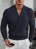 Lässiges Kreuzleisten Pullover Strick Top