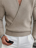 Lässiges Kreuzleisten Pullover Strick Top