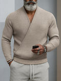 Lässiges Kreuzleisten Pullover Strick Top