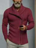 Trendiger Strick-Cardigan mit schrägem Reißverschluss