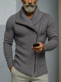 Trendiger Strick-Cardigan mit schrägem Reißverschluss