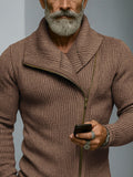 Trendiger Strick-Cardigan mit schrägem Reißverschluss