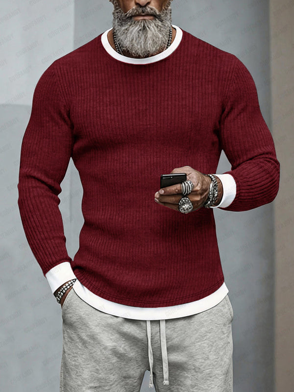Stilvolles Colorblock-Langarmshirt
