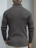 Lässige Herren Strickjacke mit Stehkragen und 2 Wege Reißverschluss