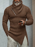 Asymmetrischer Zipper-Strickpullover