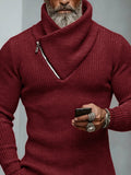 Asymmetrischer Zipper-Strickpullover