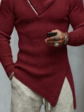 Asymmetrischer Zipper-Strickpullover
