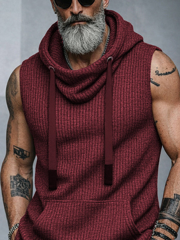 Sportliches Strick Tanktop mit Kapuze