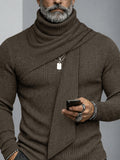 Designer-Rollkragen-Top mit integriertem Schal-Design