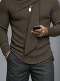 Designer-Rollkragen-Top mit integriertem Schal-Design