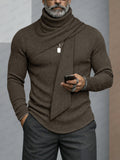 Designer-Rollkragen-Top mit integriertem Schal-Design
