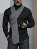 Minimalistisches Strick-Unterhemd mit Rollkragen und Schal-Detail