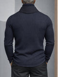 Minimalistisches Strick-Unterhemd mit Rollkragen und Schal-Detail