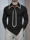 Modernes Strickoberteil mit Kontrastdetails und abnehmbarer Krawatte