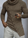 Slim-Fit-Stricktop mit Wasserfallkragen & Ösen-Details