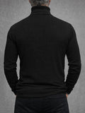 Slim Fit Rollkragen-Top mit Leder-Patchwork