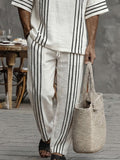 Lässiges gestreiftes Sommer-Set aus 100% Baumwolle