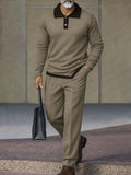 Vielseitiges Set Poloshirt mit asymmetrischem Saum und Hose