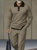 Vielseitiges Set Poloshirt mit asymmetrischem Saum und Hose