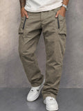Trendy Tapered Cargo-Hose aus 100% Baumwolle - Taupe