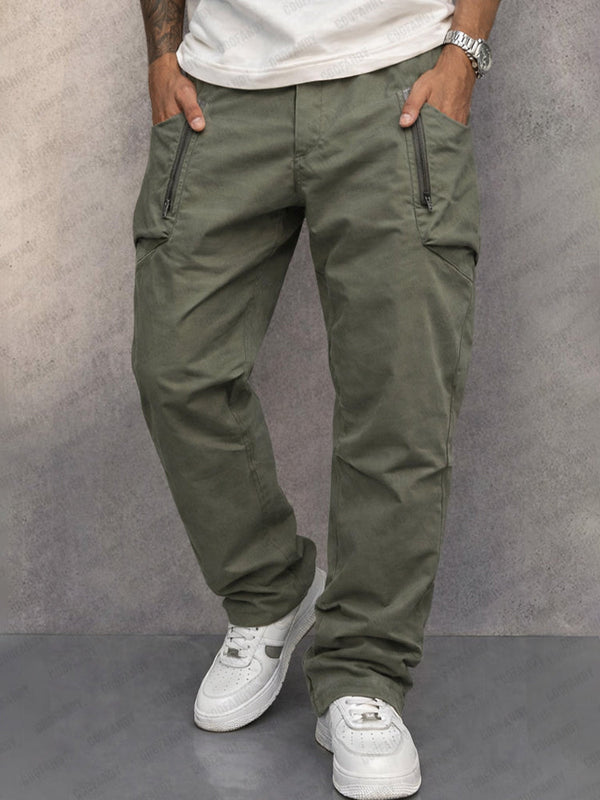Trendy Tapered Cargo-Hose aus 100% Baumwolle - Armeegrün