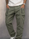 Trendy Tapered Cargo-Hose aus 100% Baumwolle - Armeegrün-1
