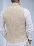 Elegante Baumwoll Leinen Stickerei Weste