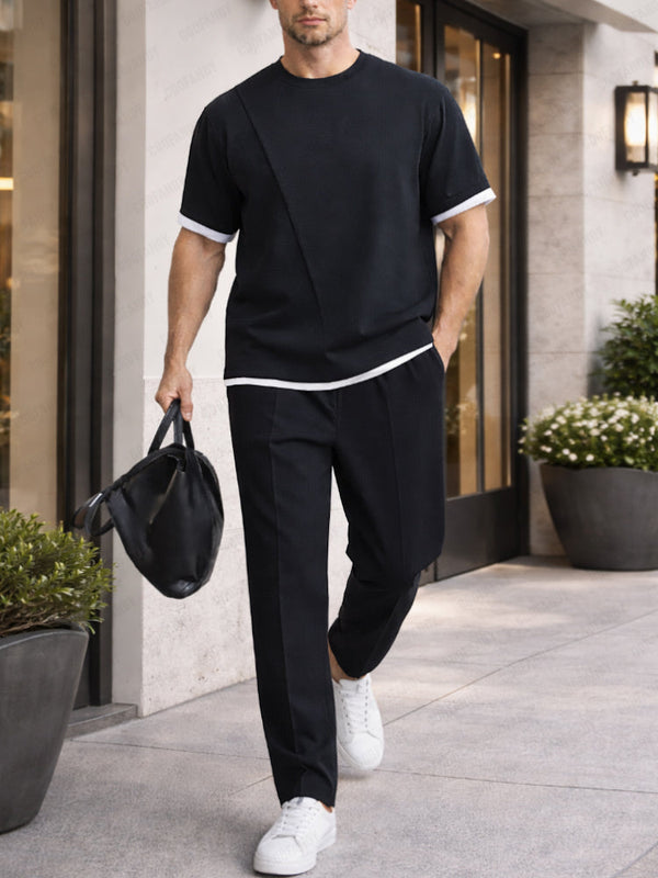 Lässiges T-Shirt- und Hosen-Set in 2-in-1-Optik