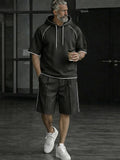 Relaxed Fit Kontrastnaht Trainingsanzug Set