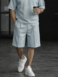 Relaxed Fit Kontrastnaht Trainingsanzug Set