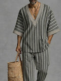 Casual Relaxed Fit Streifen Set