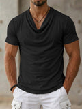 Lässiges Slim Fit Wasserfallkragen Shirt