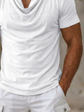 Lässiges Slim Fit Wasserfallkragen Shirt