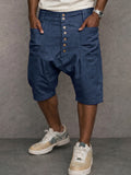 Casual Drop Crotch Haremsshorts aus 100% Baumwolle