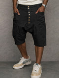 Casual Drop Crotch Haremsshorts aus 100% Baumwolle