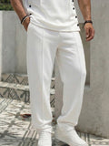 Urban Casual T-Shirt und Hosen Set mit Knopf-Details