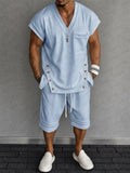 Sommer-Streetwear-Set aus Tanktop und Shorts Blau