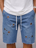Fashion Distressed Denim-Shorts mit Kordelzug