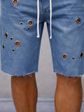 Fashion Distressed Denim-Shorts mit Kordelzug