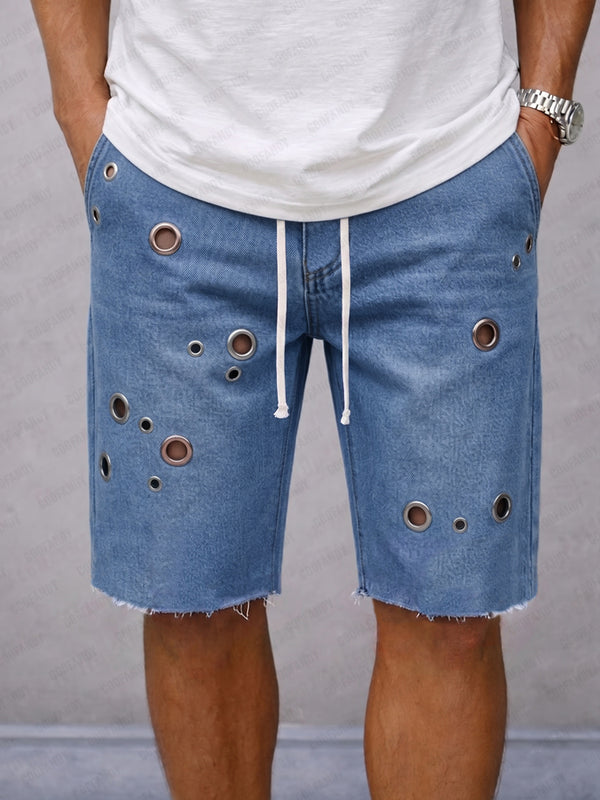 Fashion Distressed Denim-Shorts mit Kordelzug