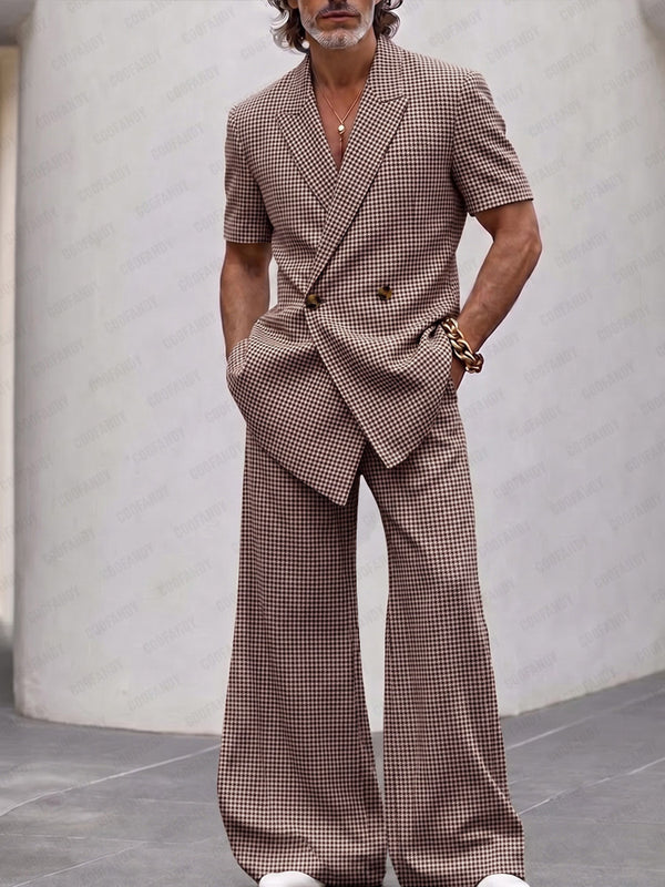 Vintage Smart Casual Set mit Karomuster