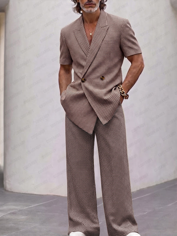 Vintage Smart Casual Set mit Karomuster
