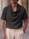 Mühelos stilvolles T-Shirt mit Wasserfallkragen