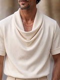 Mühelos stilvolles T-Shirt mit Wasserfallkragen