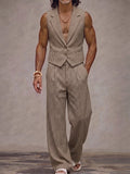 Modernes Set aus Anzugweste und Hose mit Hahnentrittmuster