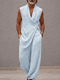 Minimalistisches Set aus lockeres Tanktop und Hose aus 100 % Baumwolle
