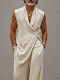 Minimalistisches Set aus lockeres Tanktop und Hose aus 100 % Baumwolle