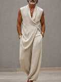 Minimalistisches Set aus lockeres Tanktop und Hose aus 100 % Baumwolle