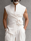 Avantgardistisches Set aus Weste und Shorts mit Blumendekor