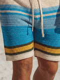 Stilvolle Strick-Urlaubsshorts in Kontrastfarben